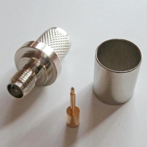 1X Pcs High-quality RF Coax Connector SMA Female Jack Crimp for LMR400 RG8 RG213 RG214 RG165 7D-FB Cable Plug Nickel Plated