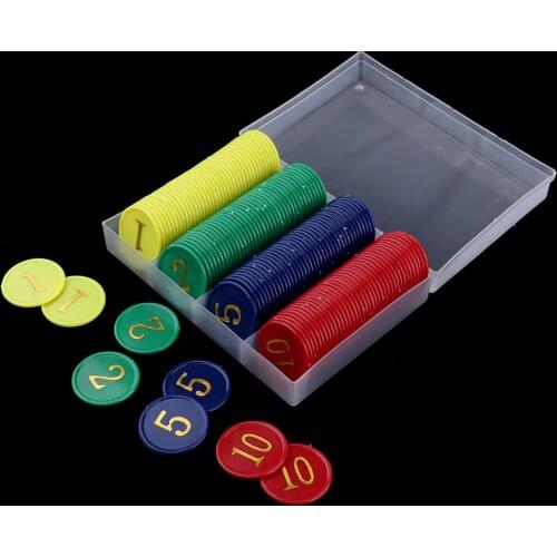 160 Pieces Game Chips Money for Recreation Casino Poker Mahjong Word Plate Games