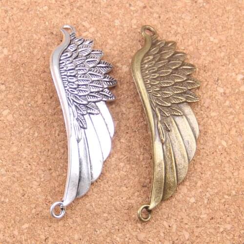 4pcs Charms angel wings 60x22mm Antique Pendants,Vintage Tibetan Silver Jewelry,DIY for bracelet necklace
