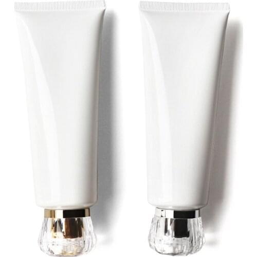 20pcs 100g Empty silver/gold Screw Lid White PE Soft Cosmetic Soft Tube Plastic Cosmetic Container