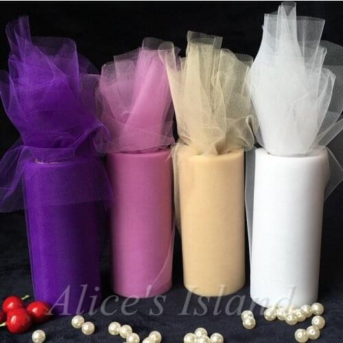 25 Yard 6'in Yellow Organza Tulle roll Fabric Spool Tutu Wedding Birthday Party Decoration Table Chair Festive Supplies