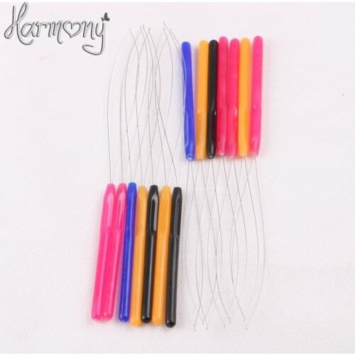 30pcs micro rings loop tool loop threader pulling needle used with hair plier and beads for human hair extension tools