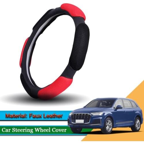 1pcs Car Styling Leather Car Steering Wheel Cover Car Steering-wheel Hubs Internal Automobiles Accessories For Audi Q7 2013-2020