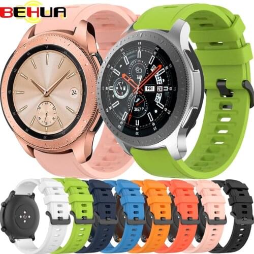 BEHUA Band 20mm/22mm Watchband Strap For Samsung Galaxy Watch Active Active2 40mm 44mm Silicone Bracelet Accessories Correa Belt