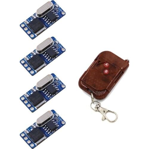 DC 3.5v 3.7v 4.5v 5v 6v 7.4v 8.4v 9v 12v Micro Wireless Remote Control Switch Mini RF Remote Switch Relay Receiver Transmitter
