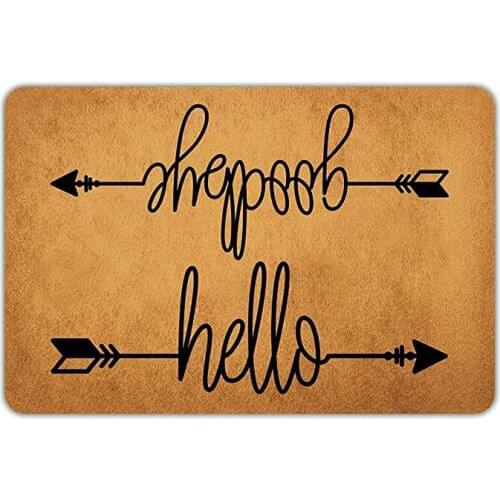 Welcome Mat for Front Door Mats for Entrance Hello Goodbye Welcome Arrows Rubber Non Slip Funny Doormat Indoor Outdoor Rug