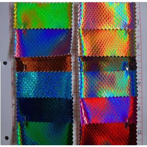 Holographic pvc leather / footwear fabric / large concessions Environmental refraction / snakeskin pu leather