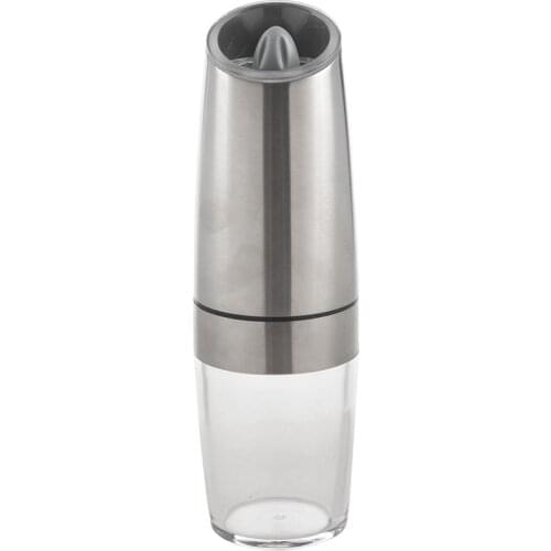 Gravity Electric Salt And Pepper Grinders Set - Battery Operated, Stainless Steel Automatic Pepper Mills With Blue Led Light