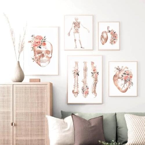 Human Anatomy Canvas Posters, Pelvis And Spine Science, Vintage, Medical Wall Art Prints, Canvas Painting, Doctor And Clinic Wal