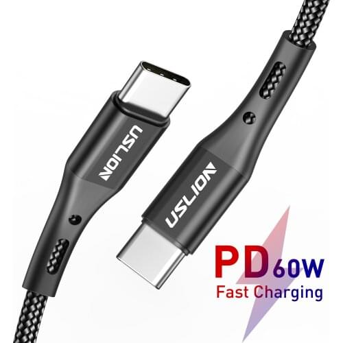 60W Quick Charging USB C to Type C Data Cable Fast Charging QC 3.0 PD Mobile Phone Charging Wire For iPhone 12 Pro iPad Macbook