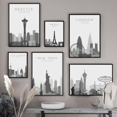 City Map Paris London New York Las Vegas Wall Art Canvas Painting Nordic Posters And Prints Wall Pictures For Living Room Decor