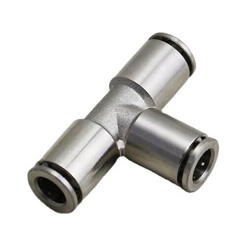 Metal Copper Nickel Plated Material Push in Pneumatic Pipe/hose Connector/ Fitting Connector Tee Tube Fitting Female Square RIH
