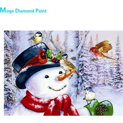 Cartoon Snowman Diamond Painting Full Round Christmas Gift New DIY Sticking Drill Cross Embroidery 5D Simple Home Decoration