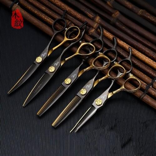 6 Professional Hair Salon Structure Scissors Set Cutting Barber Haircut Thinning Shear Scissors Hairdressing Hair Tools Scissors