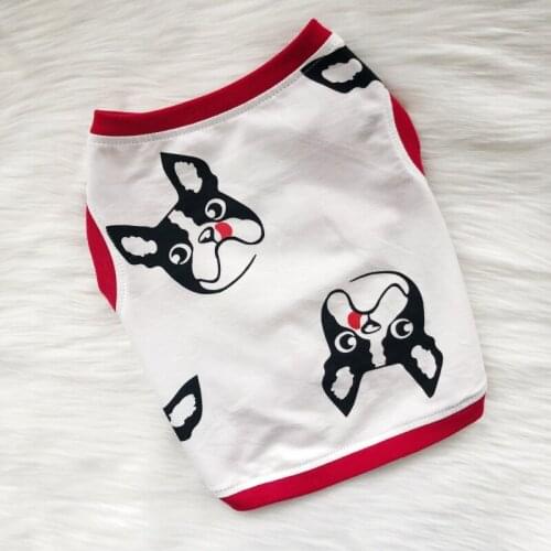 French Bulldog Clothes Vest T-shirt Summer Pet Clothes Cartoon Pug Dog Clothing Schnauzer Costume Pet Outfit Dropshipping Shirt