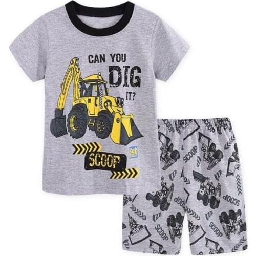 Baby Kids Pajamas Set Summer Children Short Sleeve Cotton Sleepwear Cartoon Pyjamas Girls Cute Home Clothing Boys Nightwear