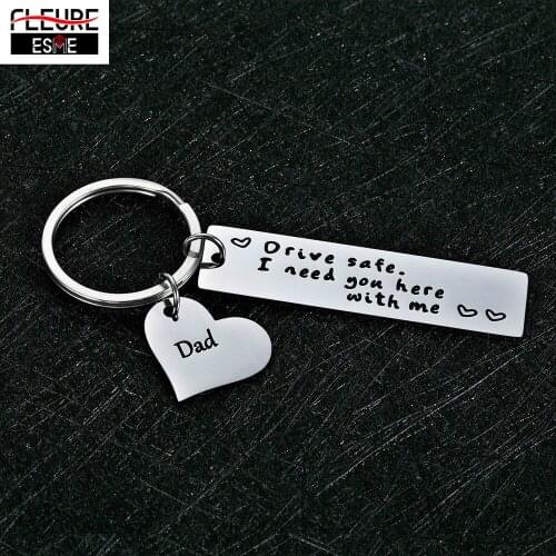 Father Day Gift Keyrings Drive Safe I Need You Here with Me Keychains Couples Boyfriend Bag Key Chains