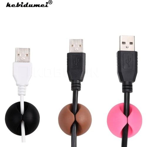 Dropship cable holder Hard Plastic Black Cable Wire Organizer Clip Tidy USB Charger Cord Holder for desktop Cable Fixed clamp