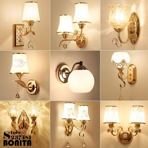 Modern Simple Led K9 Crystal Wall lights For Bedroom European Luxury Glass Zine Alloy sconces lamps