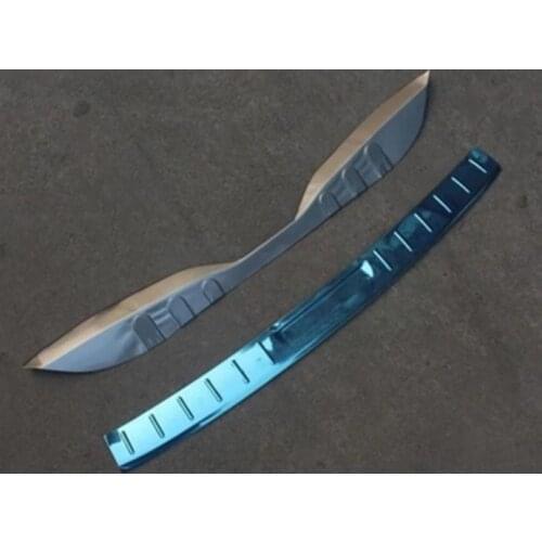 Car styling stainless steel Rear Bumper Protector Sill Trunk Tread Plate Trim for Peugeot 301 2014-2016 2PCS Car accessories