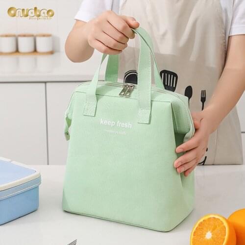 Onuobao Macaron Lunch Bag Large-capacity Thermal Insulation Fresh Keeping Portable Lunch Box Bag Oxford Cloth Lunch Cooler