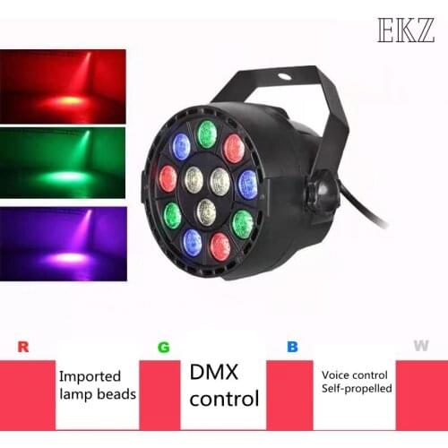 12x3W RGBW LED Flat Par Light With DMX512 For Disco DJ Projector Machine Party KTV Party Decoration Stage Lighting