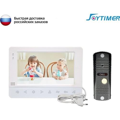 Video Intercom Wired Video Door Phone for home with 7 inch HD Color Monitor and Waterproof Doorbell Support Unlock