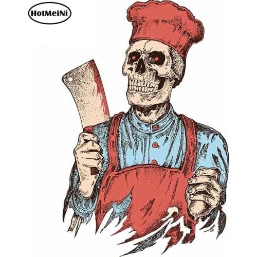 HotMeiNi 13cm x 9.2cm Death Cook Funny Car Stickers Waterproof Bumper Decoration Vinyl Car Wrap Fine Decal Occlusion scratch