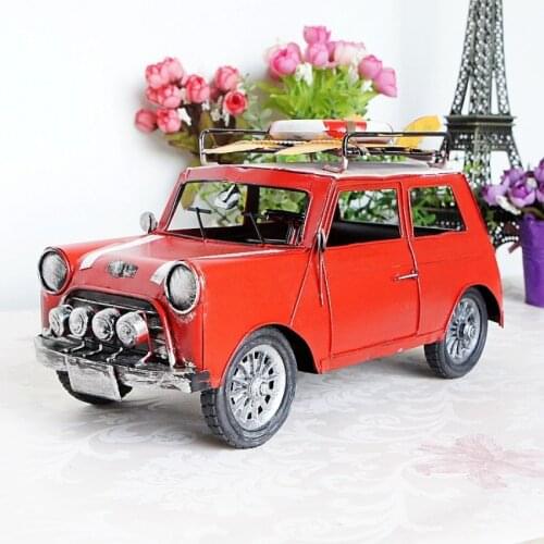 Handmade Retro Traveling Car Model Vintage Metal SUV Classic Home/Pub/Shop/Cafe Decoration Shooting Props Gift