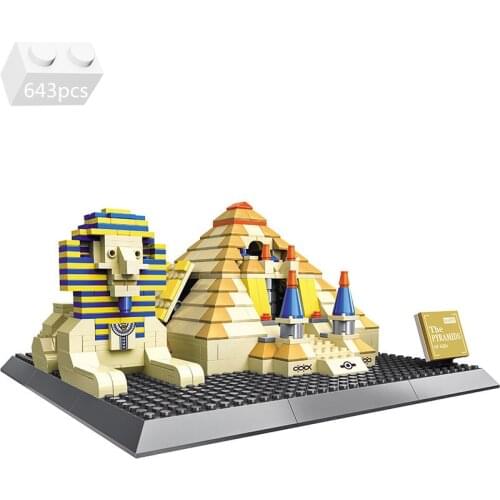 World Famous City Architecture Skyline Collection Pyramids Model Building Blocks Kit Bricks Creative DIY Kids Toys For Children