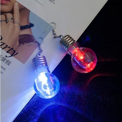 2020 Unique New Design Funny Light Bulbs Drop Earrings Women Fashion Luminous Dangle Brincos Friends Gifts Party Jewelry