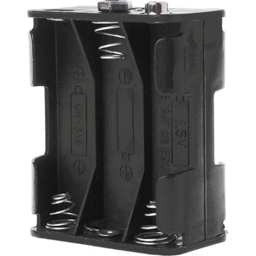 1 Pc Battery Holder Double Side 6x1.5V AA Buckle Box Case Cell DIY Clip Container Spring Black