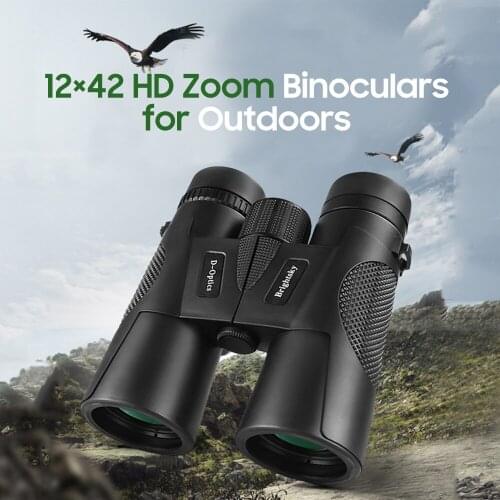 12×42 Zoom Binoculars Low Light Level Night Vision Binocular BAK4 Prism Long Distance Telescope with Diopter Ring