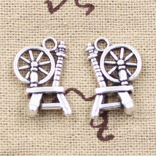 15pcs Charms Retro Textile Lathe 19x12mm Antique Making Pendant fit,Vintage Tibetan Silver color,DIY Handmade Jewelry