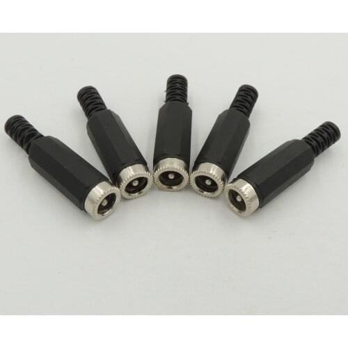 200 Pcs Plastic Cable Guard 2.1x5.5mm DC Power Female socket Plug jack adapter Connector