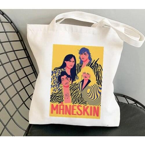 2021 Shopper Retro Maneskin Printed Bag Harajuku women Shopping Bag Canvas Shopper Bag girl handbag Tote Bag Shoulder Lady Bag