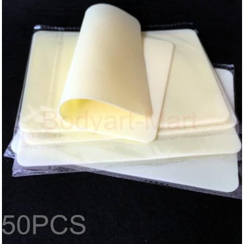 50PCS New Best Quality Silicone Tattoo Practice Skin Stencil Small 6' * 8' Blank Tattoo Practice Skin Supply STPS10