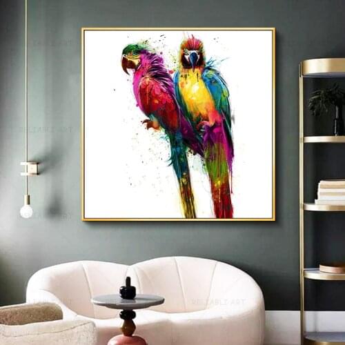 Macaw Poster Parrot Pictures Canvas Painting Wall Art For Living Room Bird Animal Pictures Wall Art Home Decoration Scandinavian