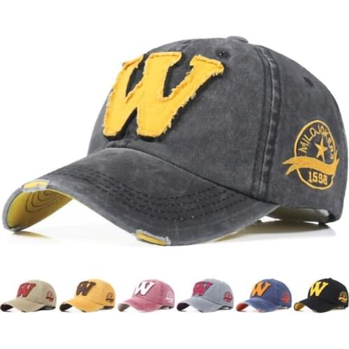 Korean Letter Baseball Cap Unisex Seasons Outdoor Travel Caps Embroidered Frayed Cotton Sunhat Adjustable Casual Sports Hat