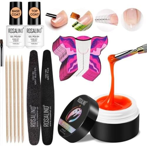 Soak Off UV Builder Gel Polish with Brush Pen File Set for Nails Art Decoration Kit Nail Extension Manicure Tool