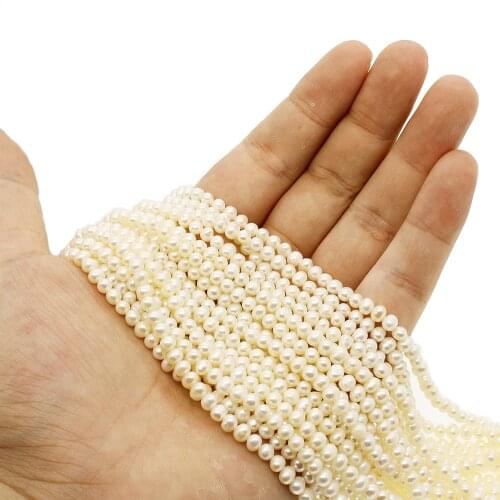 36cm High Quality Natural Freshwater Pearl 3-4mm Charm Punch Loose Beads for Jewelry DIY Necklace Bracelet Earrings Jewelry