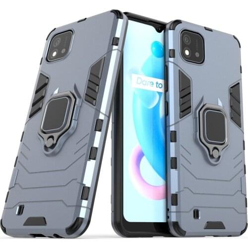 For Realme C20 Case For Realme C20 Cover Hard PC Ring Stand Protective Phone Bumper Shockproof Case For Realme C20 C21 C20A