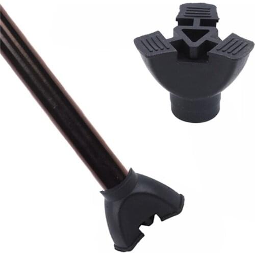 Black Soft Gum Rubber Pads Walking Hiking Sticks End Cover Tips Cane Crutch Pad Rubber Heavy Duty Ferrule