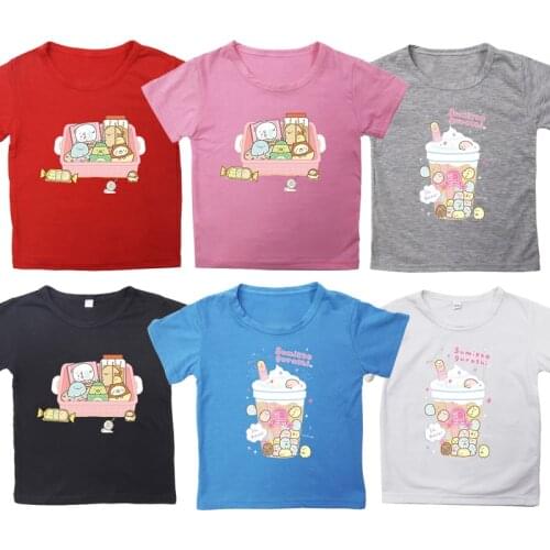Children Sumikko Gurashi Tshirts for Girls Boys Cute Cartoon Anime Print T Shirts Kids Short Sleeves T-shirts Summer Toddler Tee