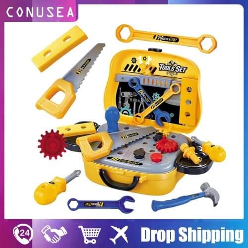 Kids Toolbox Kit Educational Toys Simulation Repair Tools Toys Drill Plastic Game Learning Engineering Puzzle Toys Gifts For Boy
