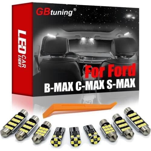 GBtuning No Error LED For Ford C-MAX CMAX DM2 DXA B-MAX BMAX JK S-MAX SMAX CJ WA6 I II Car Lamp Interior Light Accessories Kit