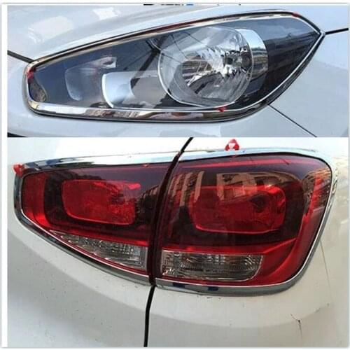 For Kia KX3 2015-2017 high-quality ABS chrome-plated front and rear headlight frame decorative bright strips Car Accessories