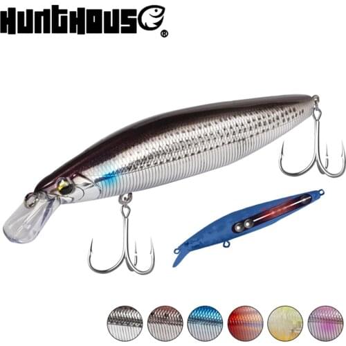 Hunthouse 90mm 11.5g marine gang minnow fishing lure Slow Floating minnow bait for fishing Seabass Trout Swimbait bait