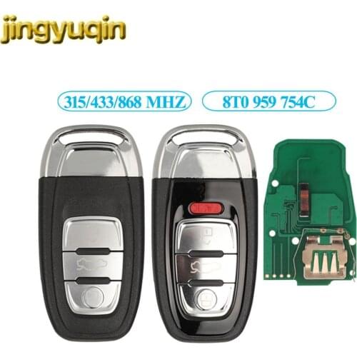 Jingyuqin Smart Remote Key 315/433/868MHZ 8T0 959 754C for For Audi Q5 A4L A5 A6 A7 A8 RS4 RS5 S4 S5 3/4 Button Keyless