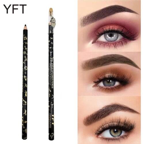 YFT 1 Pcs Waterproof Long-lasting Excellence Eyebrow Eyeliner Pencil Eye Makeup Beauty Tools Brown/Black with Sharpener Lid New